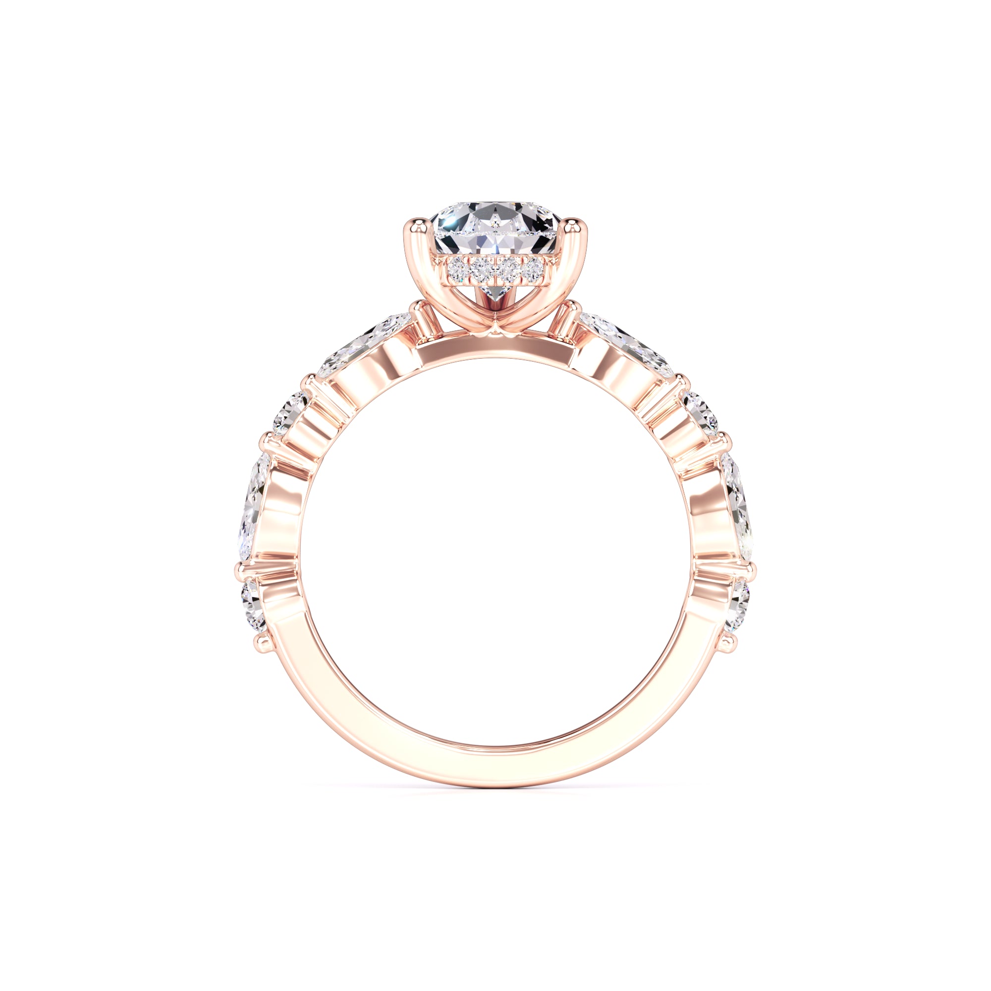 Miley Moissanite & Lab Grown Diamond Ring | Rose Gold | 4