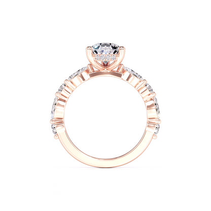 Miley Moissanite & Lab Grown Diamond Ring | Rose Gold | 4