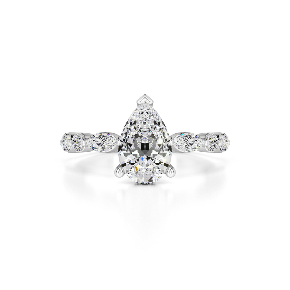 Miley Moissanite & Lab Grown Diamond Ring | White Gold | 1