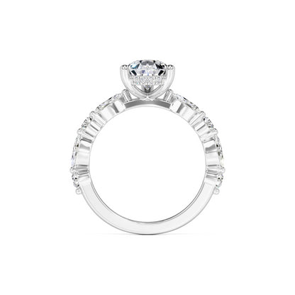 Miley Moissanite & Lab Grown Diamond Ring | White Gold | 4