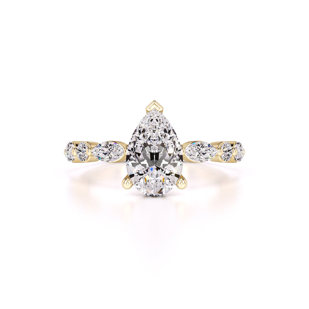 Miley Moissanite & Lab Grown Diamond Ring | Yellow Gold | 1