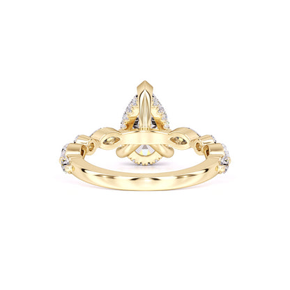 Miley Moissanite & Lab Grown Diamond Ring | Yellow Gold | 3