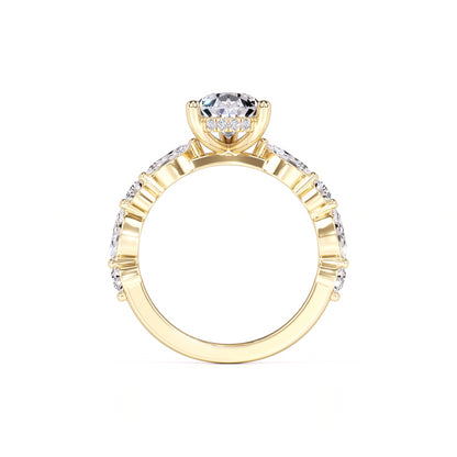 Miley Moissanite & Lab Grown Diamond Ring | Yellow Gold | 4