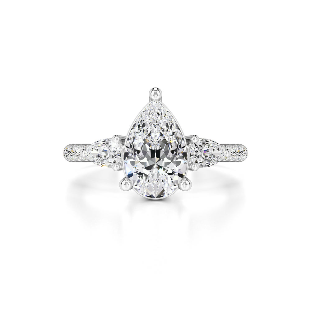 Tina Moissanite & Lab Grown Diamond Ring | White Gold | 1