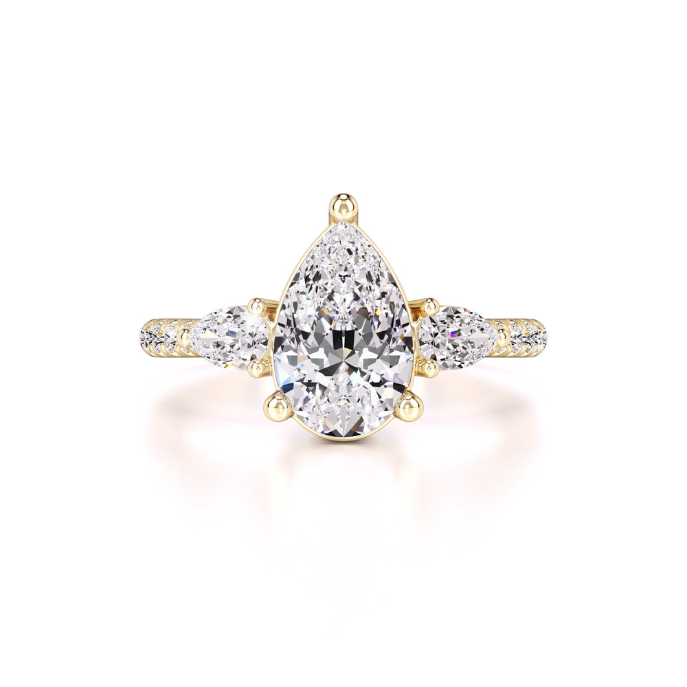 Tina Moissanite & Lab Grown Diamond Ring | Yellow Gold | 1