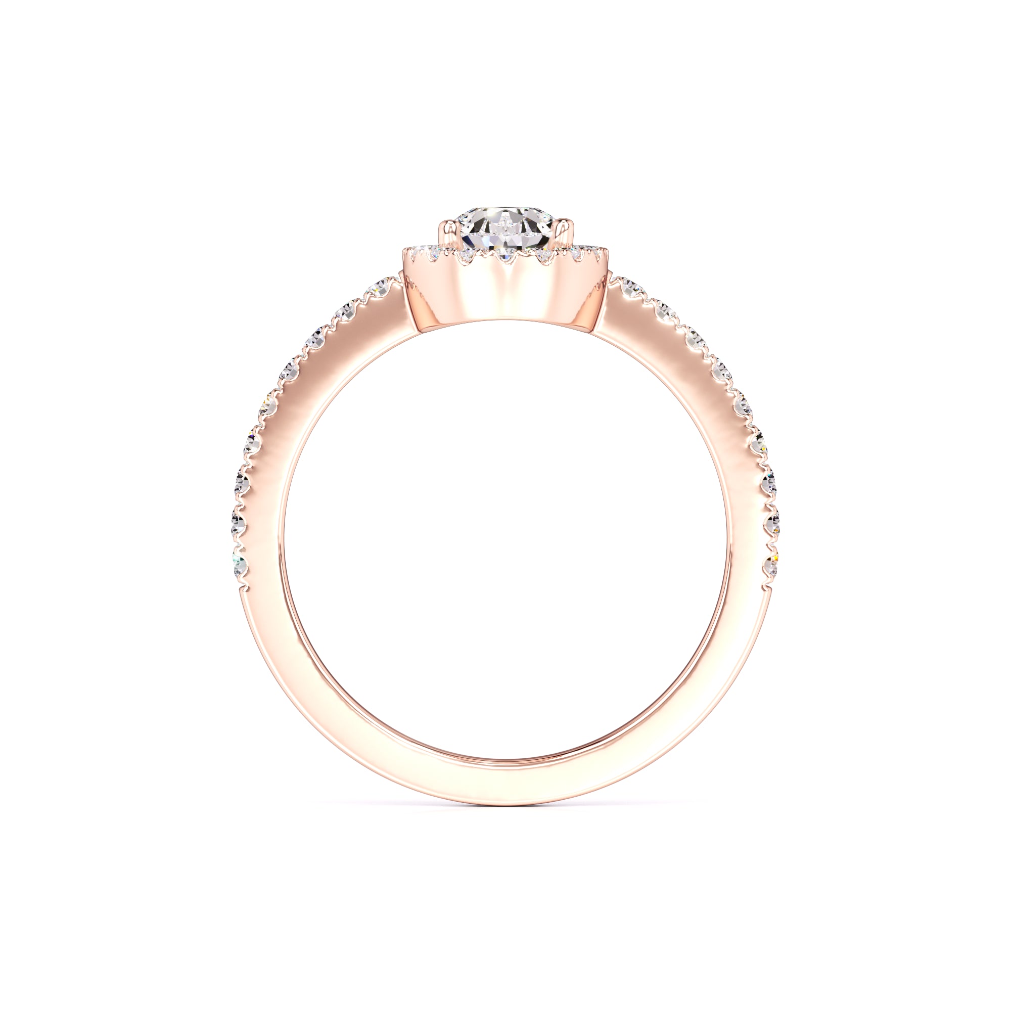Quinn Moissanite & Lab Grown Diamond Ring | Rose Gold | 4