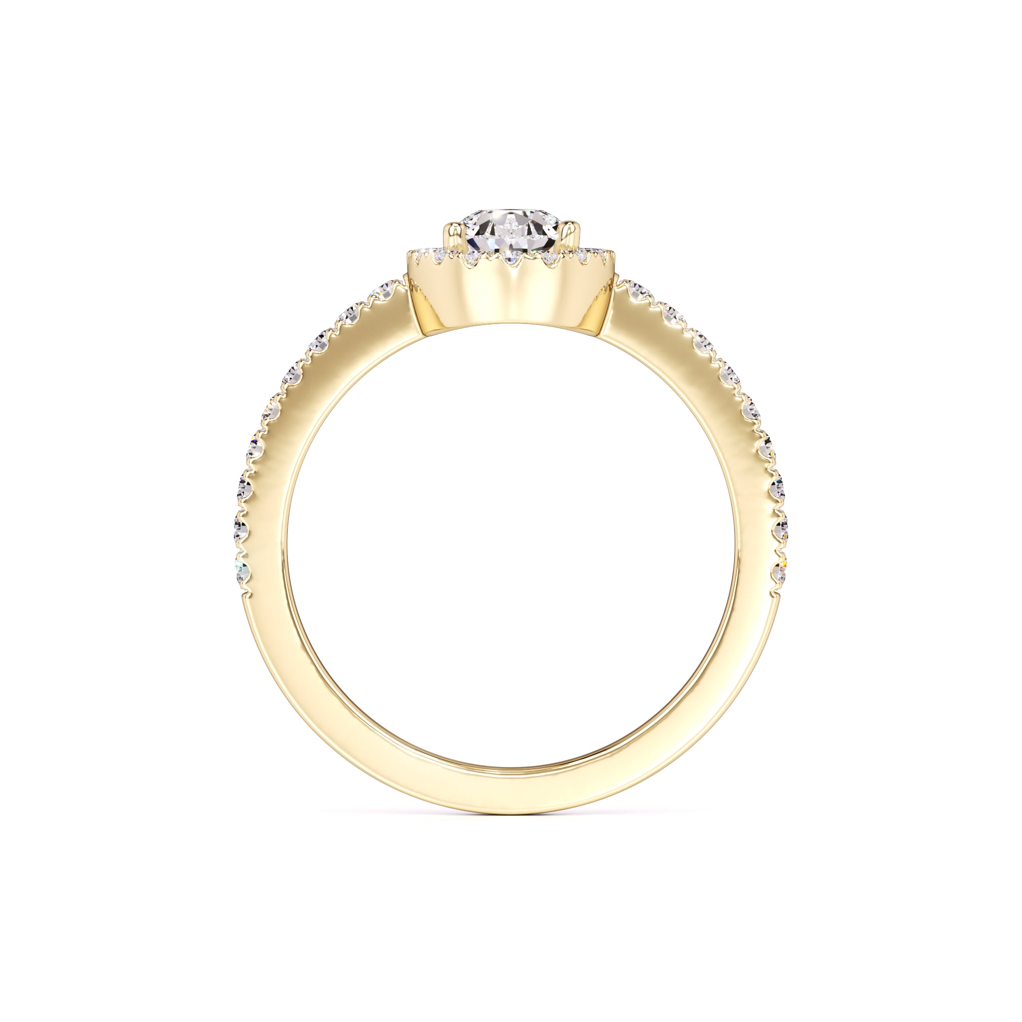 Quinn Moissanite & Lab Grown Diamond Ring | Yellow Gold | 4