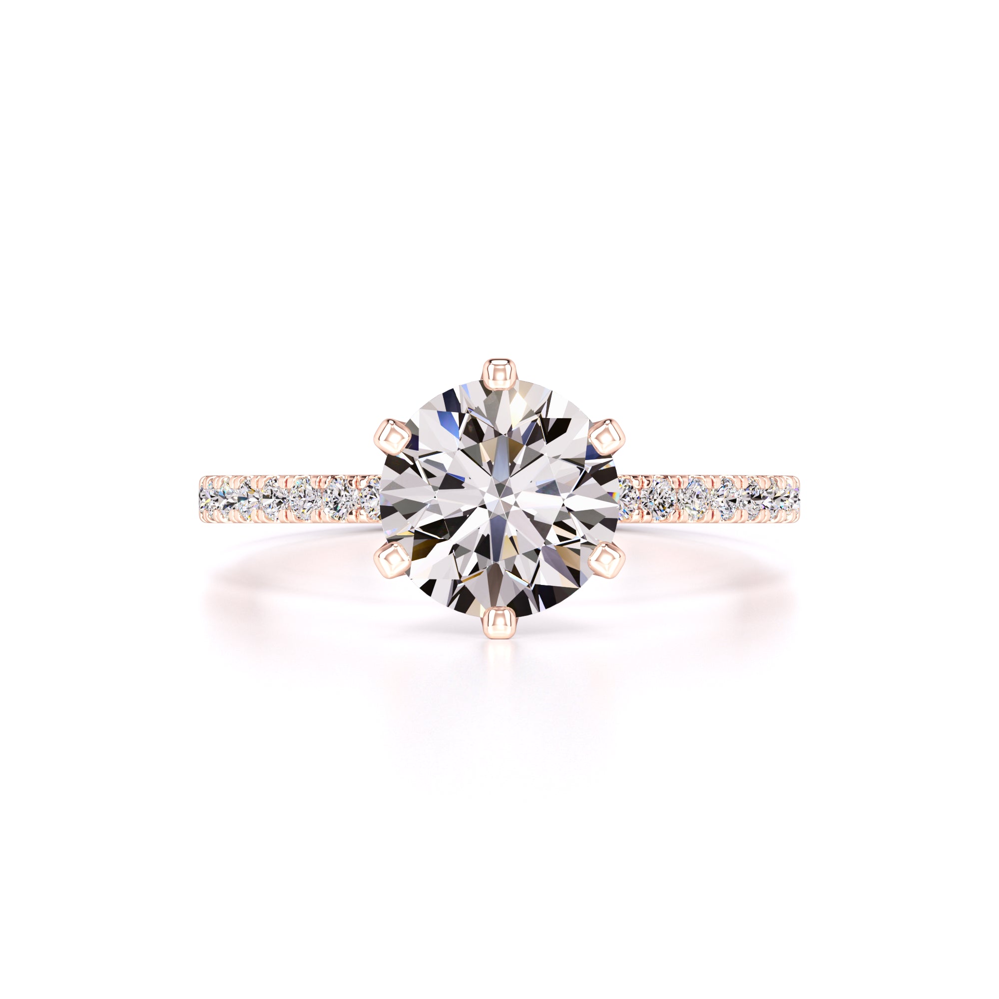 Kiera Moissanite & Lab Grown Diamond Ring | Rose Gold | 1