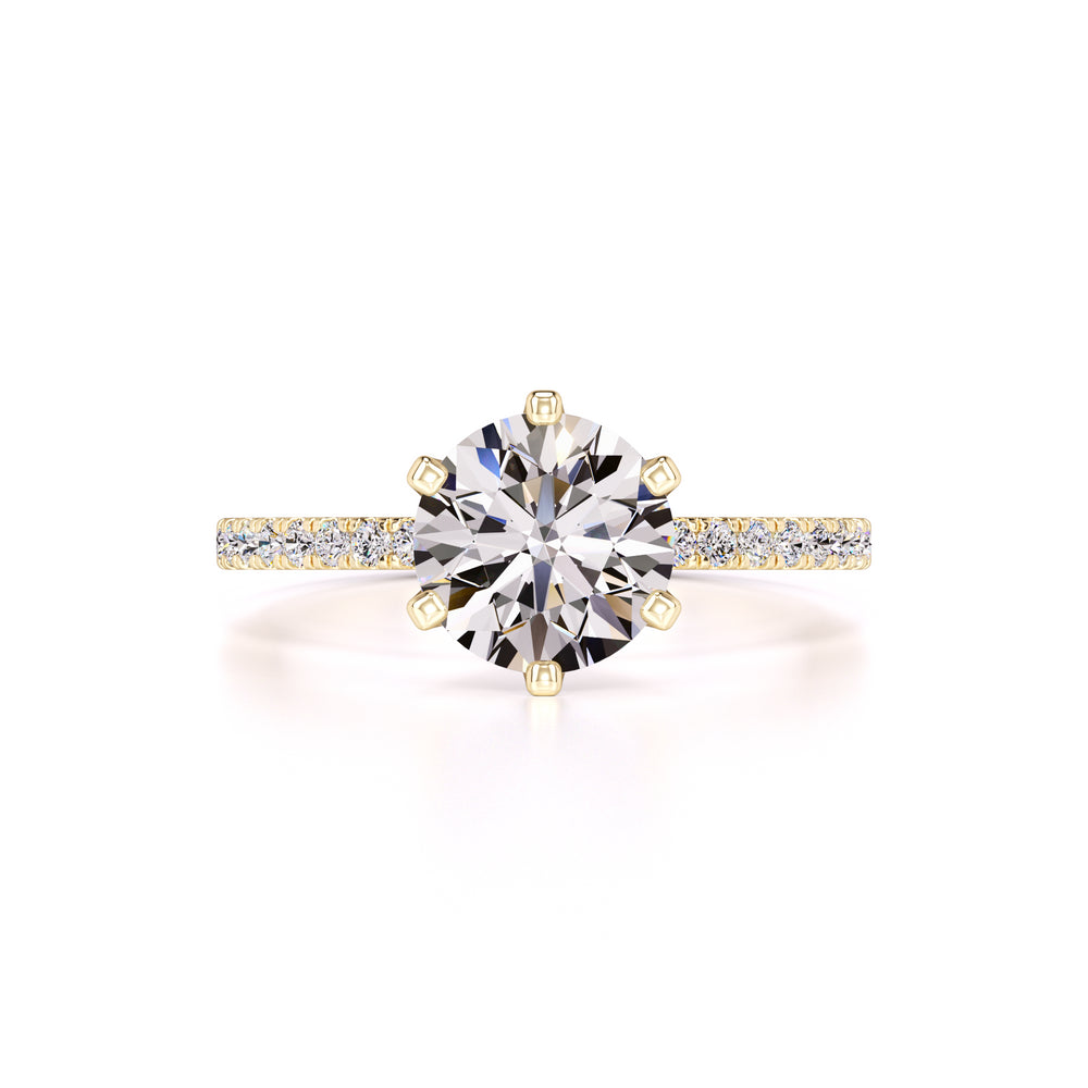 Kiera Moissanite & Lab Grown Diamond Ring | Yellow Gold | 1