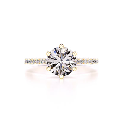 Kiera Moissanite & Lab Grown Diamond Ring | Yellow Gold | 1
