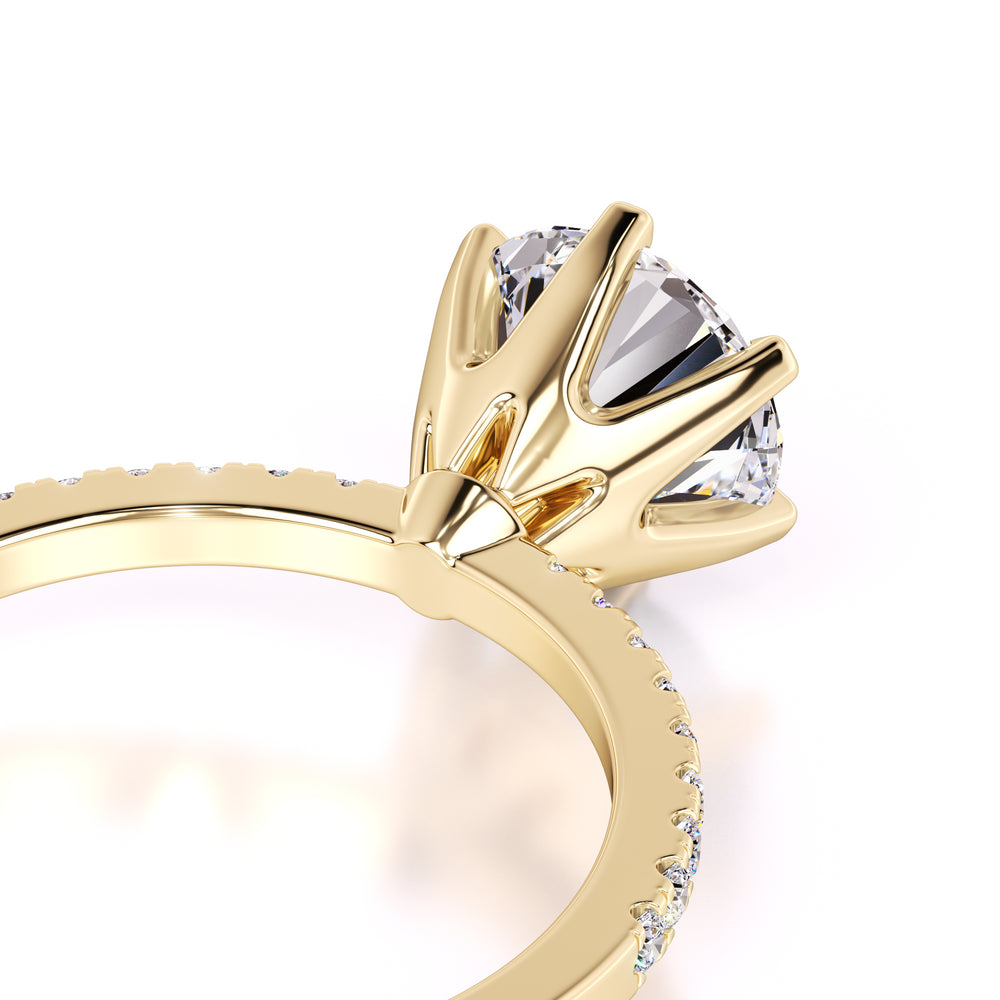 Kiera Moissanite & Lab Grown Diamond Ring | Yellow Gold | 2