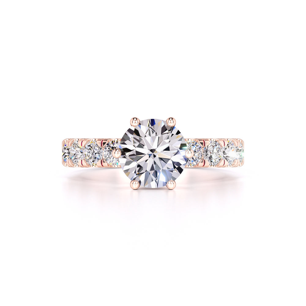 Amelia Moissanite & Lab Grown Diamond Ring | Rose Gold | 1