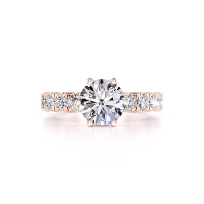 Amelia Moissanite & Lab Grown Diamond Ring | Rose Gold | 1