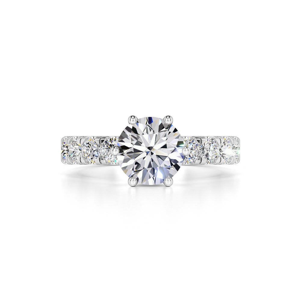 Amelia Moissanite & Lab Grown Diamond Ring | White Gold | 1