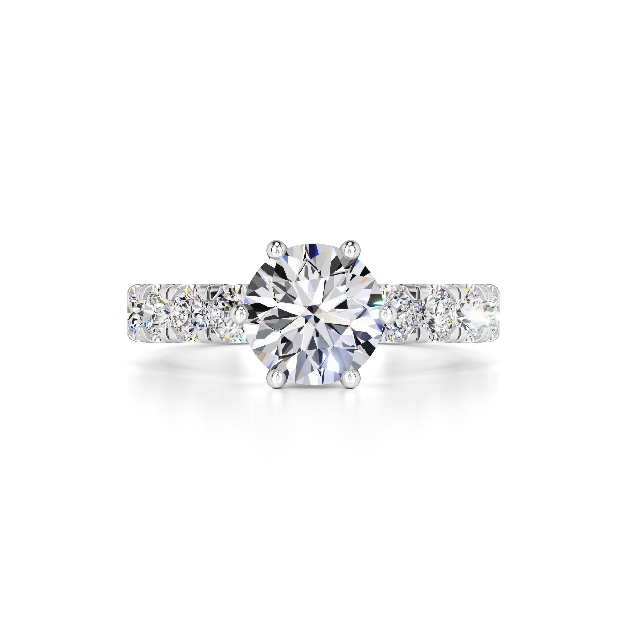 Amelia Moissanite & Lab Grown Diamond Ring | White Gold | 1