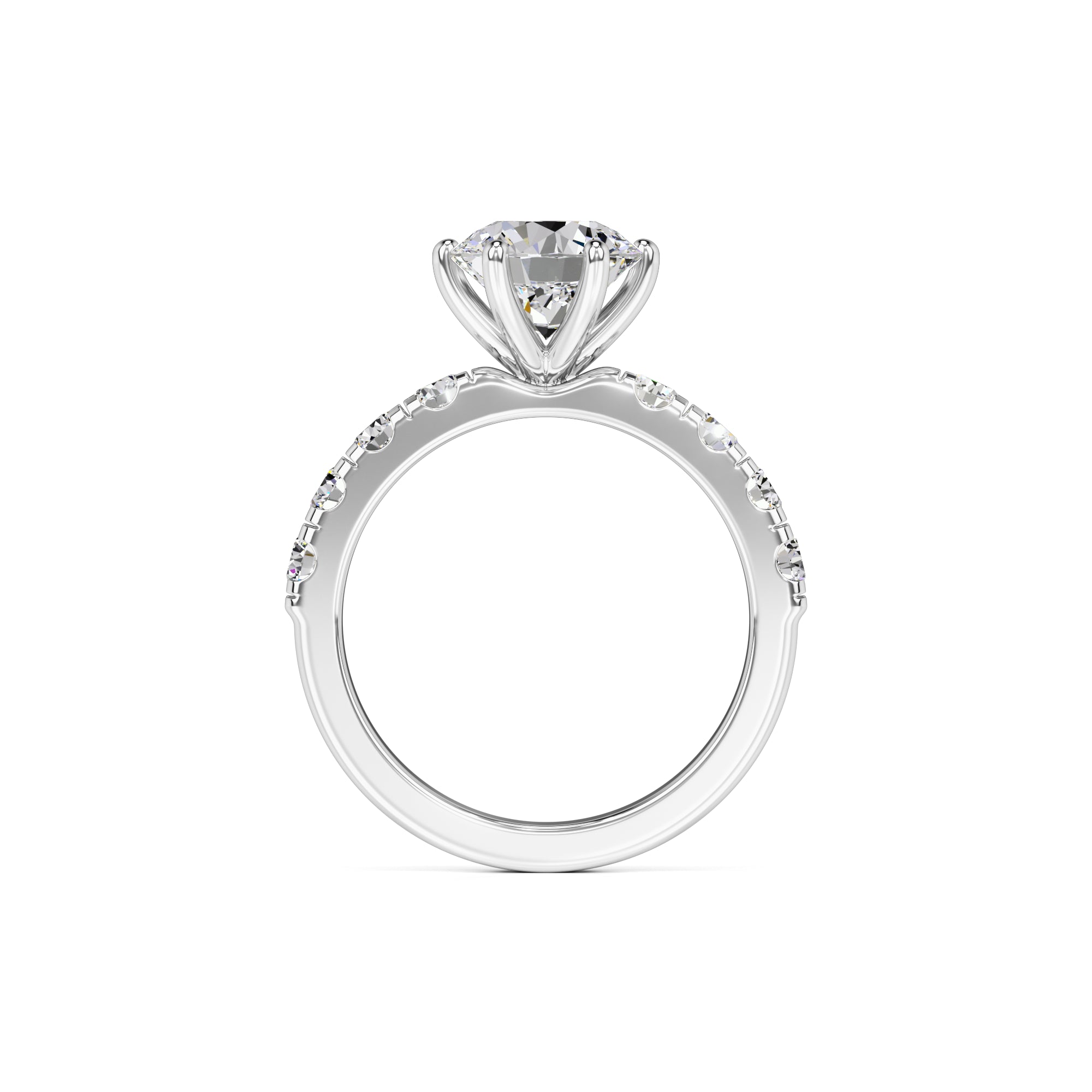 Amelia Moissanite & Lab Grown Diamond Ring | White Gold | 4
