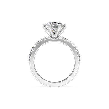 Amelia Moissanite & Lab Grown Diamond Ring | White Gold | 4