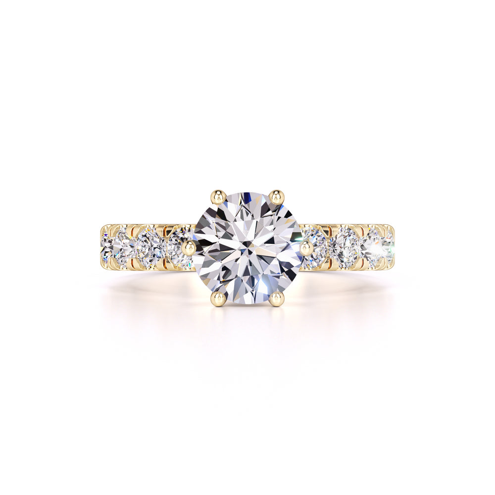 Amelia Moissanite & Lab Grown Diamond Ring | Yellow Gold | 1