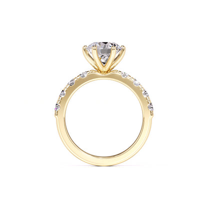 Amelia Moissanite & Lab Grown Diamond Ring | Yellow Gold | 4