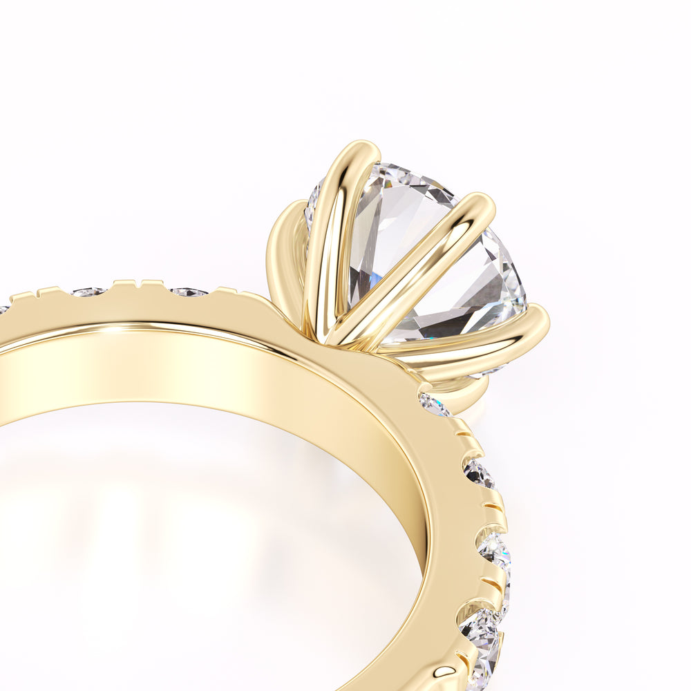 Amelia Moissanite & Lab Grown Diamond Ring | Yellow Gold | 2