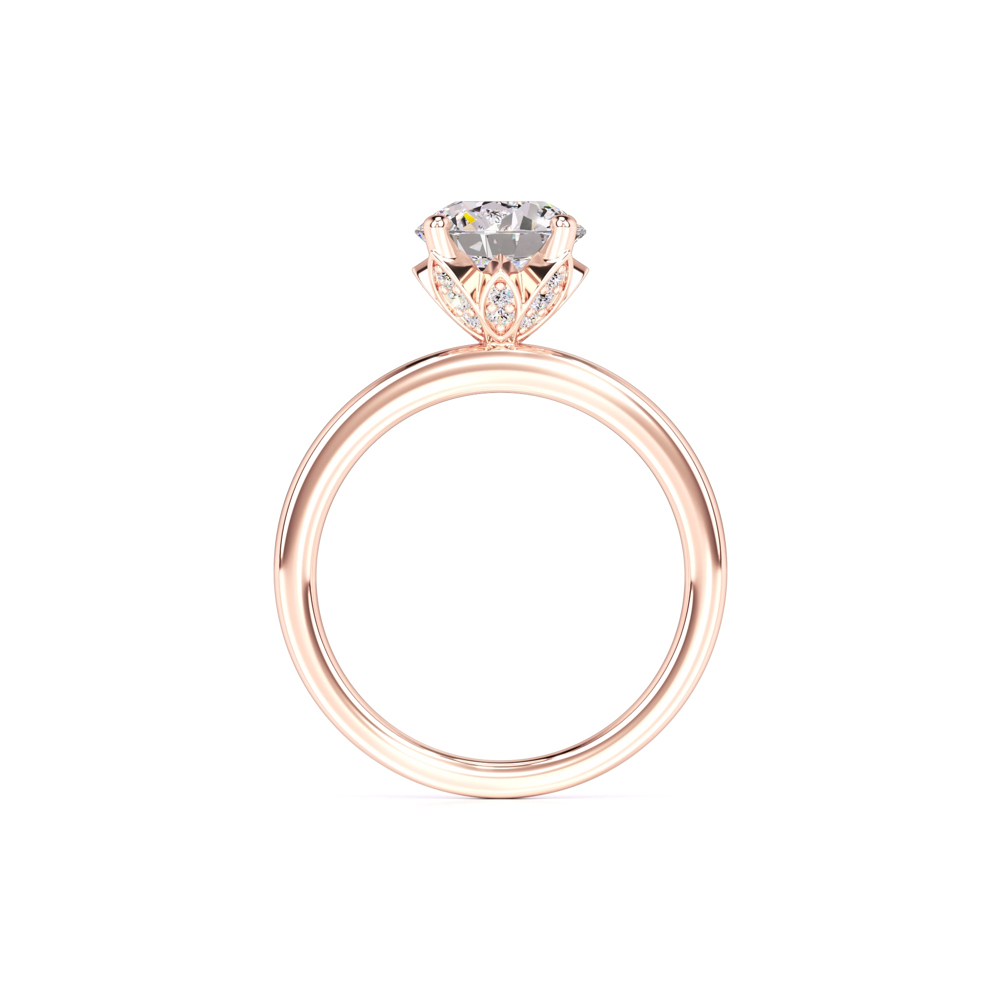 Briana Moissanite & Lab Grown Diamond Ring | Rose Gold | 4
