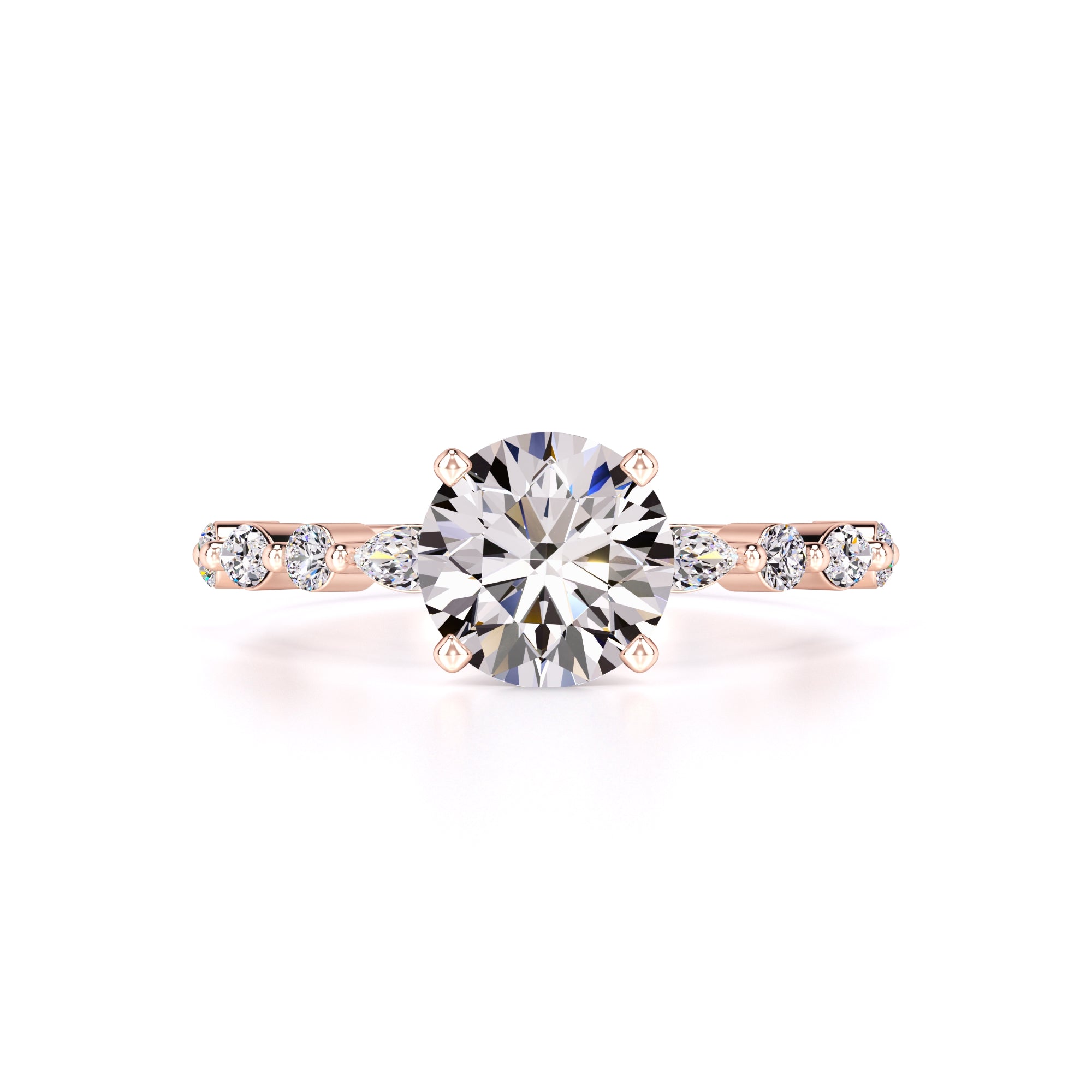 Cameron Moissanite & Lab Grown Diamond Ring | Rose Gold | 1