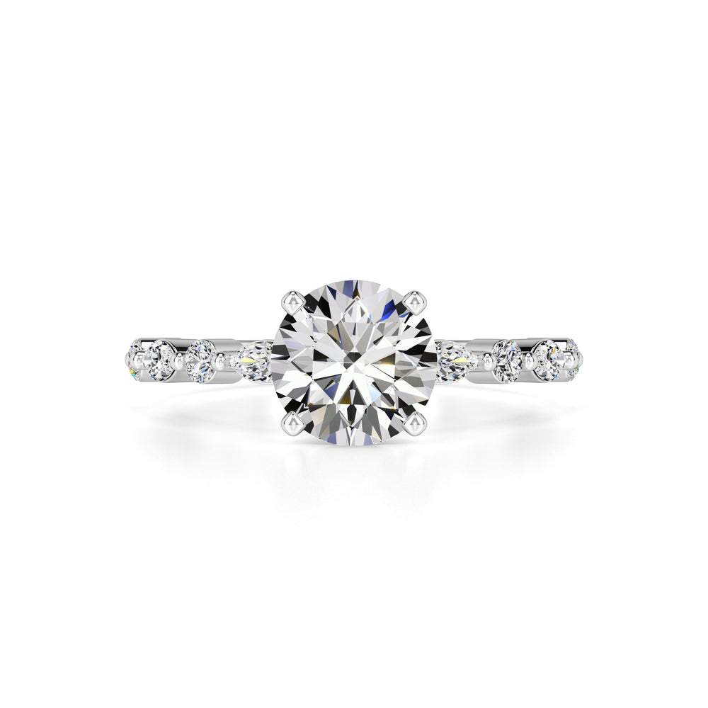 Cameron Moissanite & Lab Grown Diamond Ring | White Gold | 1