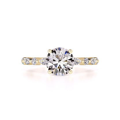 Cameron Moissanite & Lab Grown Diamond Ring | Yellow Gold | 1