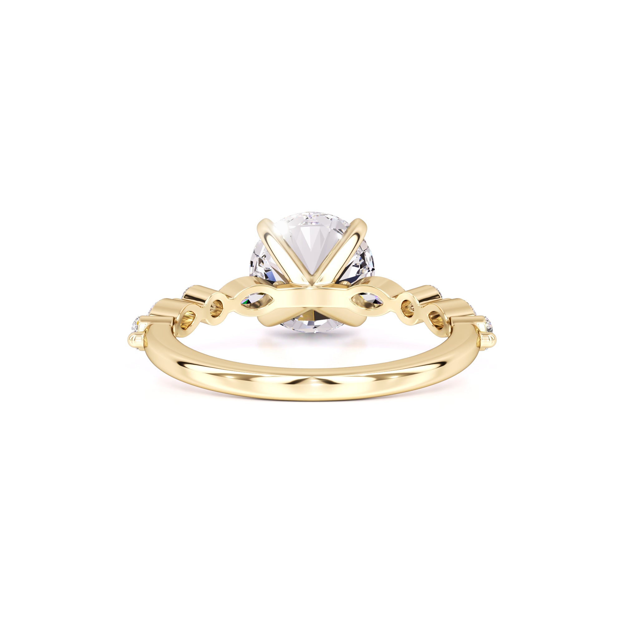 Cameron Moissanite & Lab Grown Diamond Ring | Yellow Gold | 3