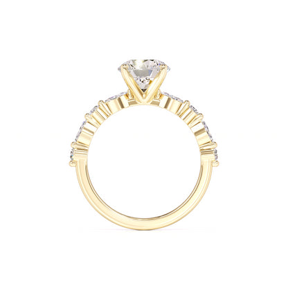 Cameron Moissanite & Lab Grown Diamond Ring | Yellow Gold | 4