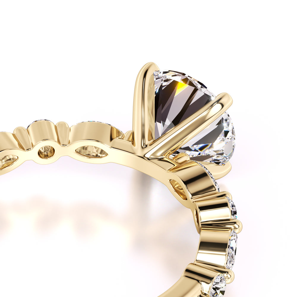 Cameron Moissanite & Lab Grown Diamond Ring | Yellow Gold | 2