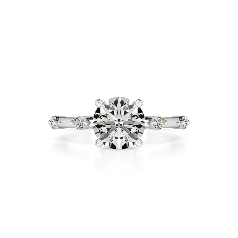 Eleanor Moissanite & Lab Grown Diamond Ring | White Gold | 1