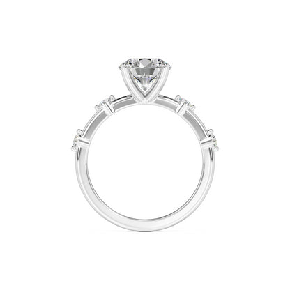 Eleanor Moissanite & Lab Grown Diamond Ring | White Gold | 4