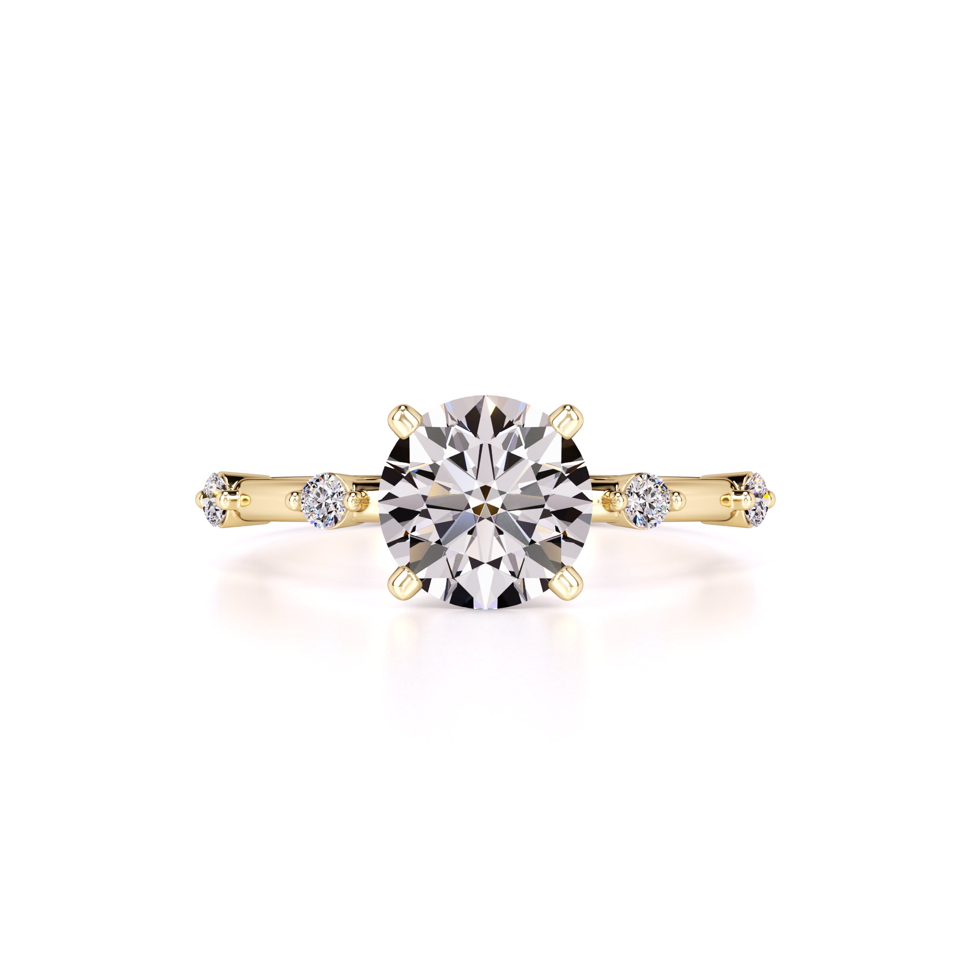 Eleanor Moissanite & Lab Grown Diamond Ring | Yellow Gold | 1