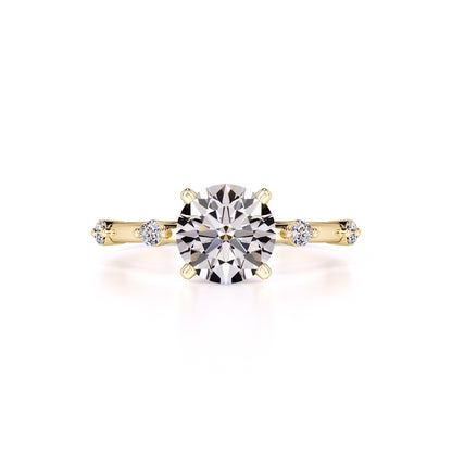 Eleanor Moissanite & Lab Grown Diamond Ring | Yellow Gold | 1