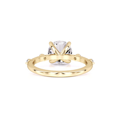 Eleanor Moissanite & Lab Grown Diamond Ring | Yellow Gold | 3