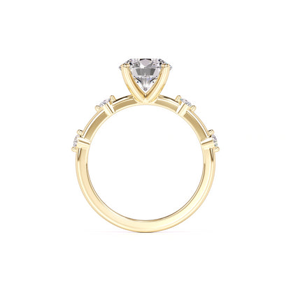 Eleanor Moissanite & Lab Grown Diamond Ring | Yellow Gold | 4