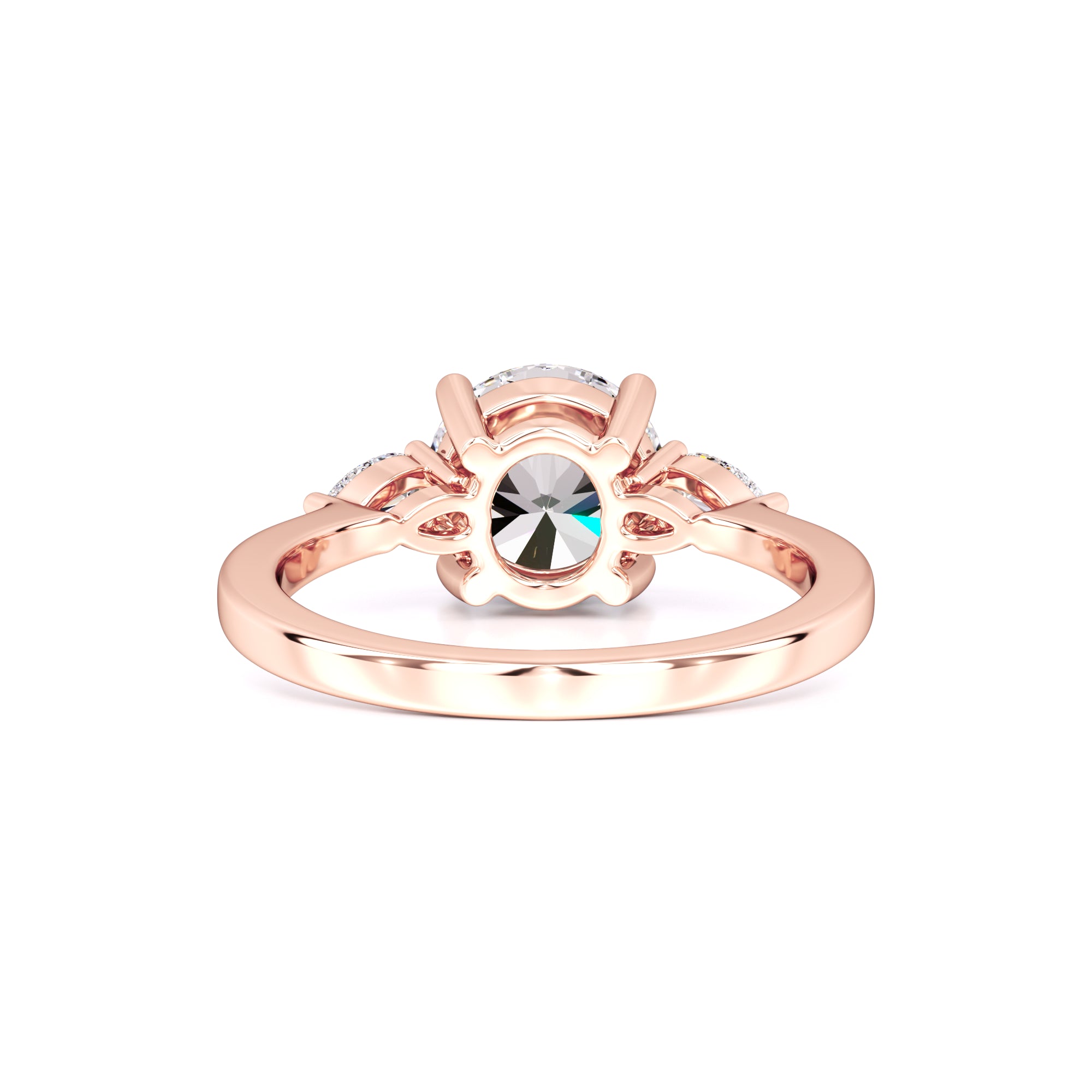 Chloe Moissanite & Lab Grown Diamond Ring | Rose Gold | 3