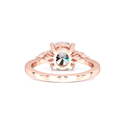 Chloe Moissanite & Lab Grown Diamond Ring | Rose Gold | 3