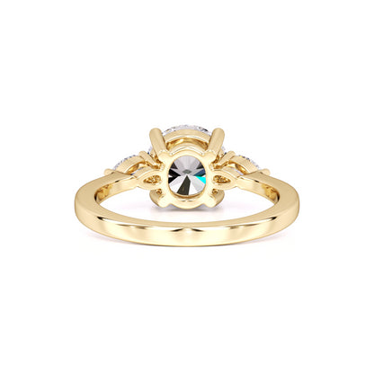 Chloe Moissanite & Lab Grown Diamond Ring | Yellow Gold | 3