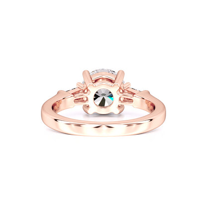 Elysia Moissanite & Lab Grown Diamond Ring | Rose Gold | 3