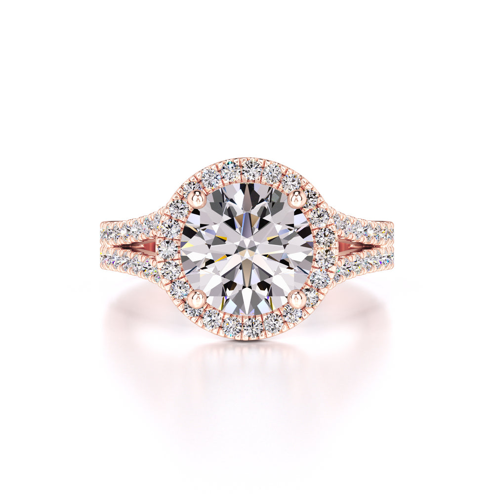 Isabella Moissanite & Lab Grown Diamond Ring | Rose Gold | 1