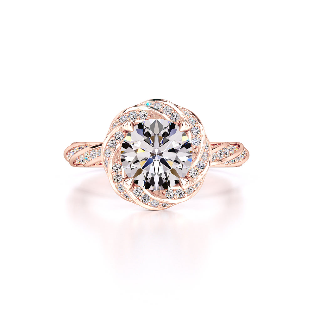 Lillian Moissanite & Lab Grown Diamond Ring | Rose Gold | 1