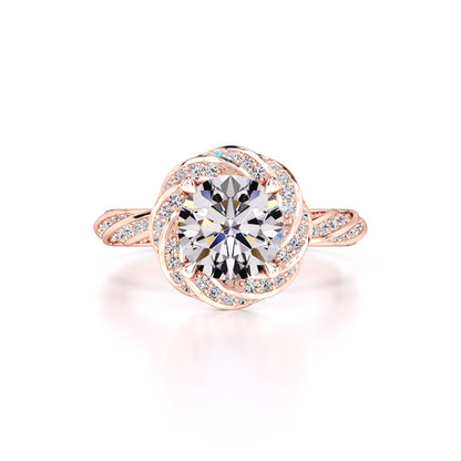 Lillian Moissanite & Lab Grown Diamond Ring | Rose Gold | 1