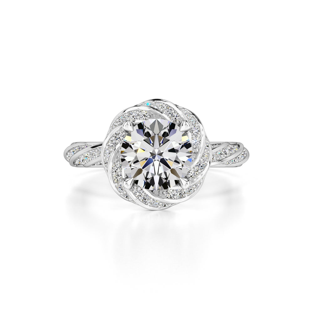 Lillian Moissanite & Lab Grown Diamond Ring | White Gold | 1