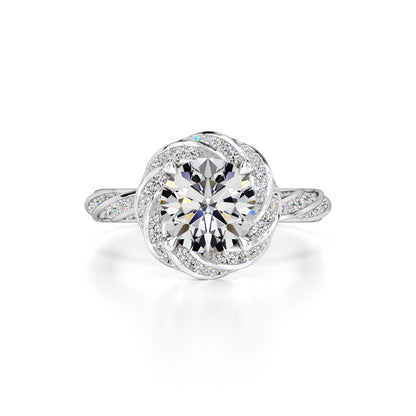 Lillian Moissanite & Lab Grown Diamond Ring | White Gold | 1