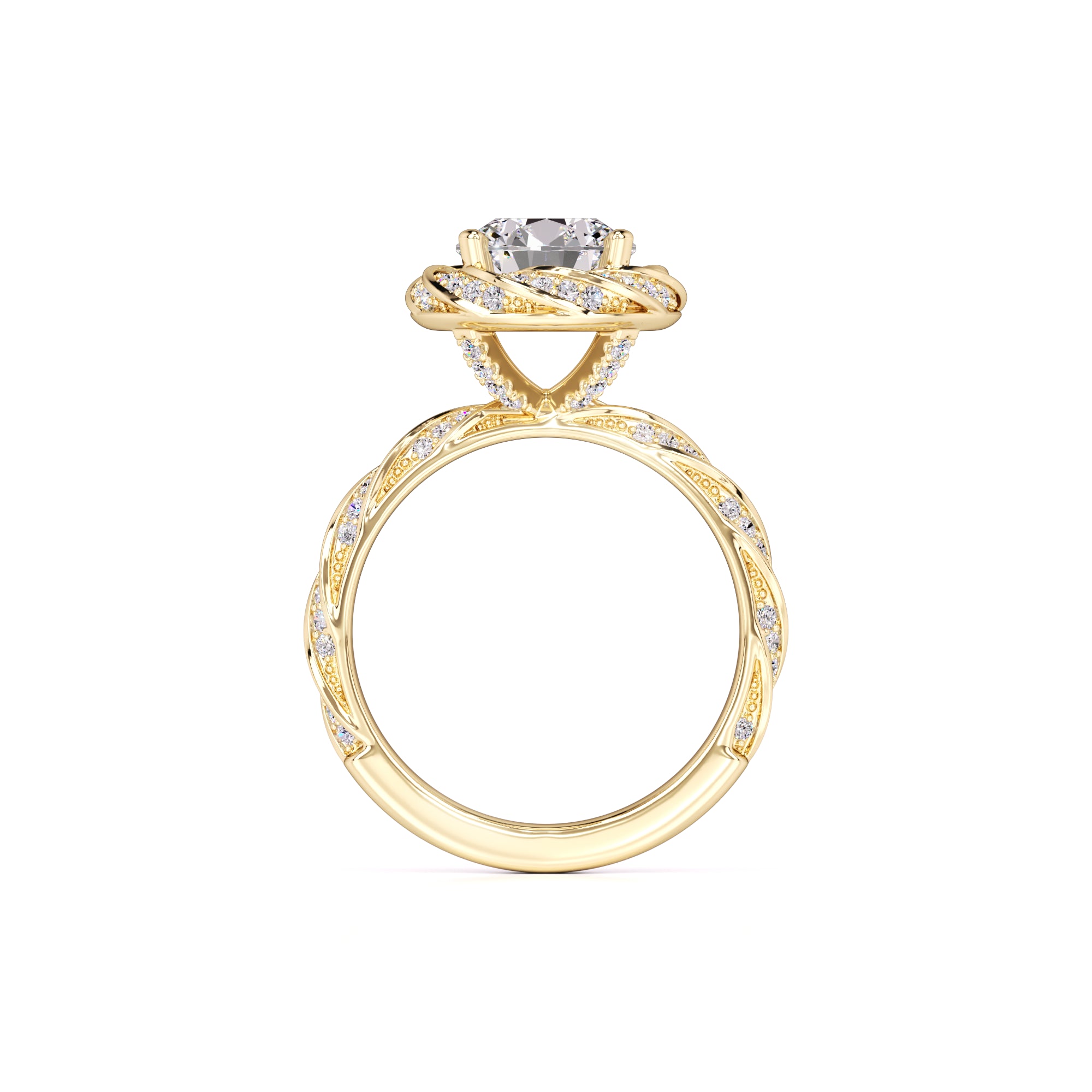Lillian Moissanite & Lab Grown Diamond Ring | Yellow Gold | 4
