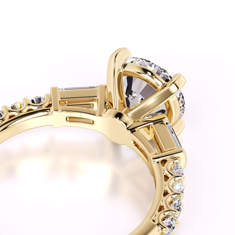 Nora Moissanite & Lab Grown Diamond Ring | Yellow Gold | 2