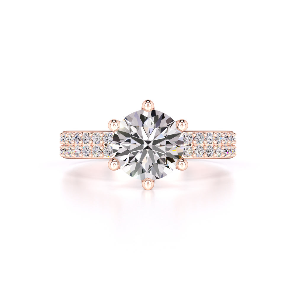Jennifer Moissanite & Lab Grown Diamond Ring | Rose Gold | 1