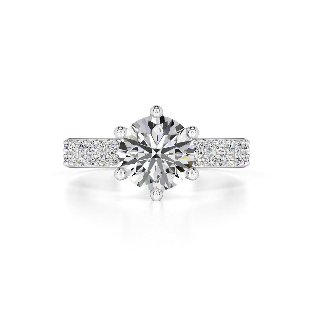 Jennifer Moissanite & Lab Grown Diamond Ring | White Gold | 1